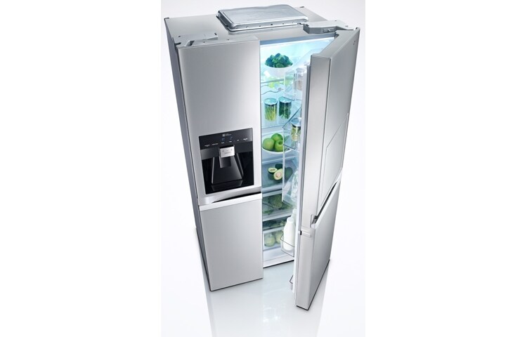 LG Avfrostningsfritt och  Side-by-Side skåp med isdispenser och minibar (Nettovolym 540 liter), GSP545NSQZ