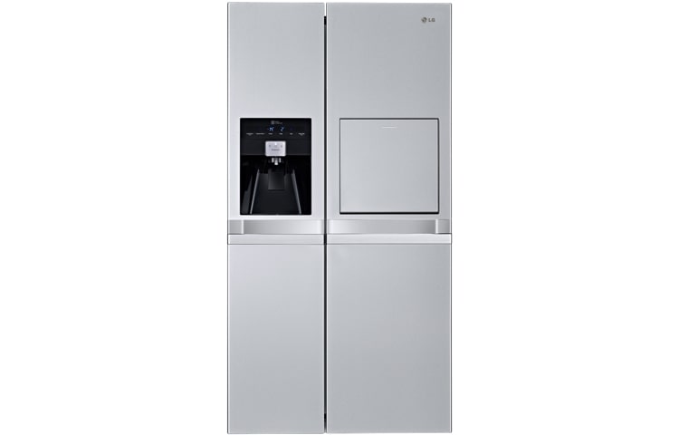 Vy framifrån av Avfrostningsfritt och Side-by-Side skåp med isdispenser och minibar (Nettovolym 540 liter) GSP545PZQZ