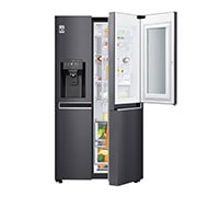 LG 625L InstaView Door in Door™ Side by Side (Matte Black) - Energiklass E, Vatten/is med röranslutning, Smart Diagnosis™ med Wi-Fi, GSX960MCCE