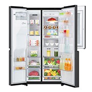 LG 625L InstaView Door in Door™ Side by Side (Matte Black) - Energiklass E, Vatten/is med röranslutning, Smart Diagnosis™ med Wi-Fi, GSX960MCCE