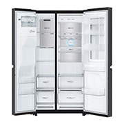 LG 625L InstaView Door in Door™ Side by Side (Matte Black) - Energiklass E, Vatten/is med röranslutning, Smart Diagnosis™ med Wi-Fi, GSX960MCCE