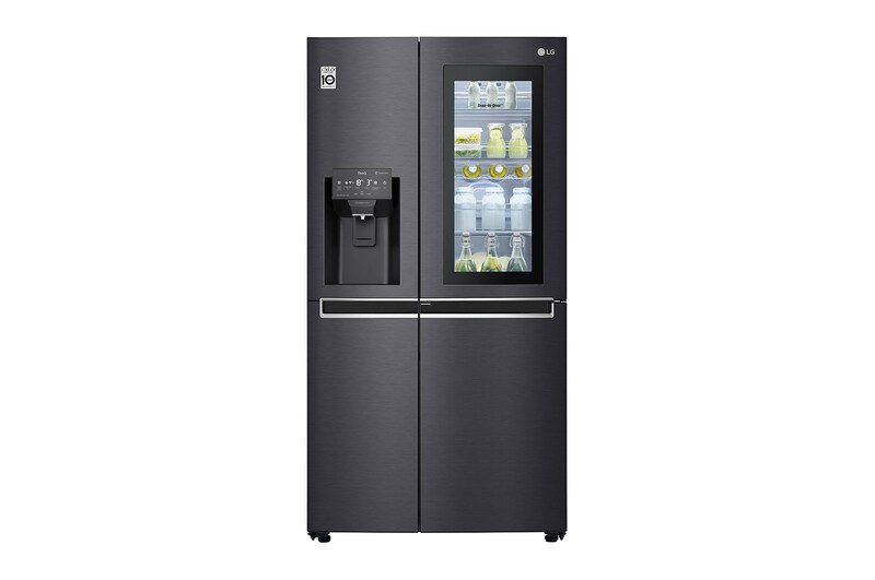 LG 625L InstaView Door in Door™ Side by Side (Matte Black) - Energiklass E, Vatten/is med röranslutning, Smart Diagnosis™ med Wi-Fi, GSX960MCCE