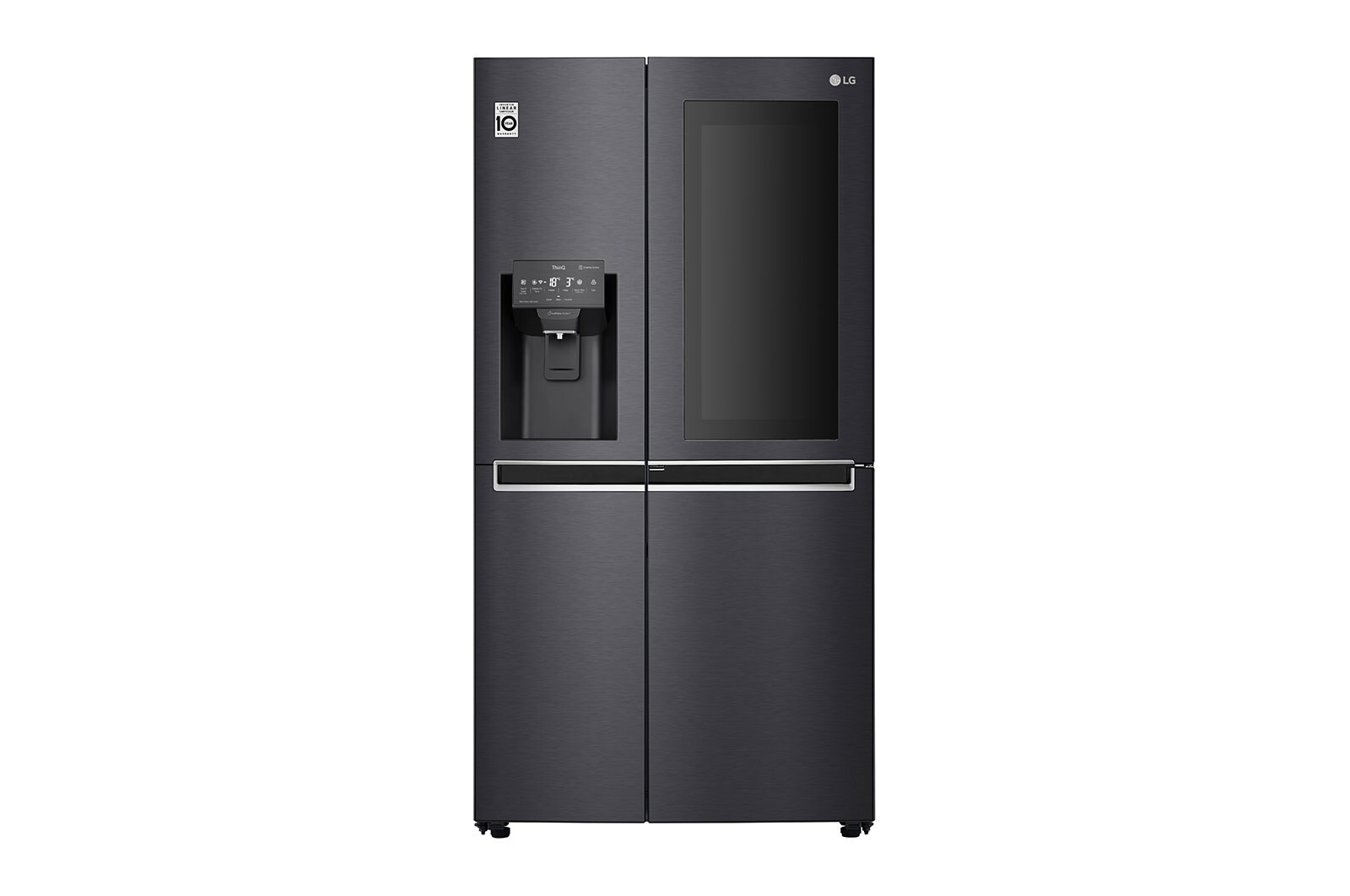 LG 625L InstaView Door in Door™ Side by Side (Matte Black) - Energiklass E, Vatten/is med röranslutning, Smart Diagnosis™ med Wi-Fi, GSX960MCCE