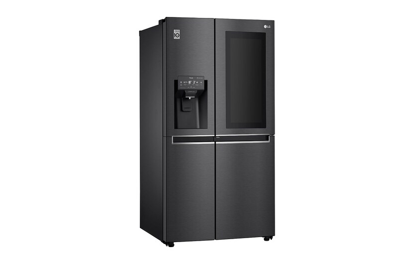 LG 625L InstaView Door in Door™ Side by Side (Matte Black) - Energiklass E, Vatten/is med röranslutning, Smart Diagnosis™ med Wi-Fi, GSX960MCCE