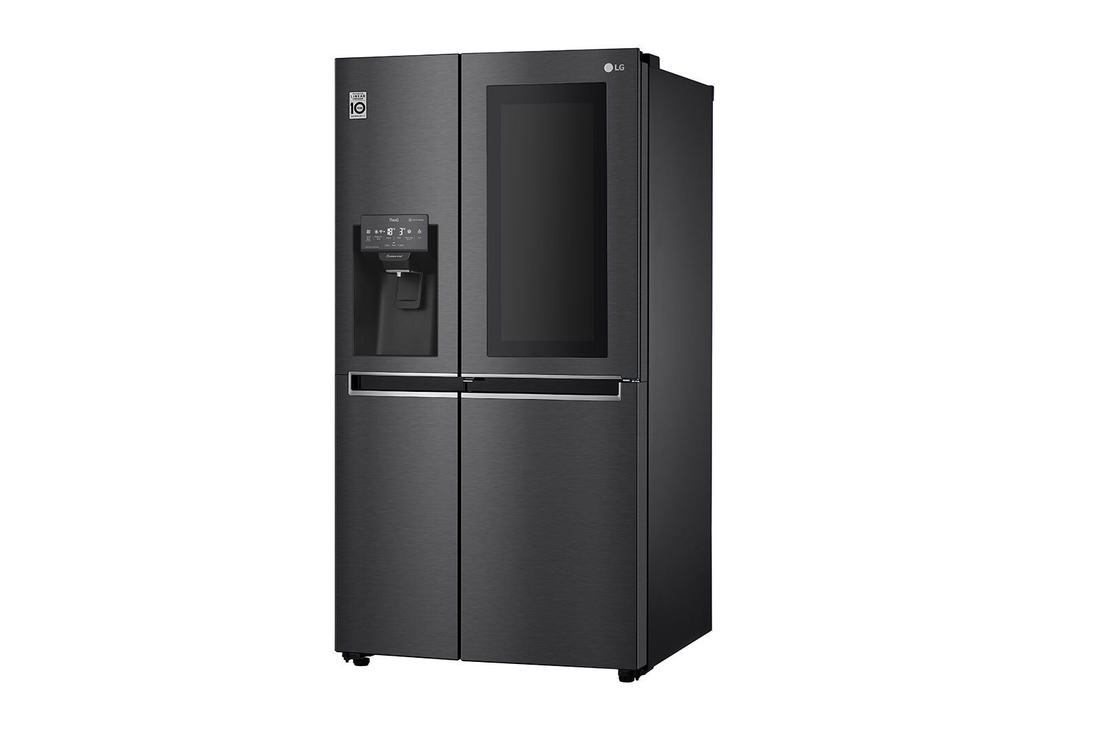 LG 625L InstaView Door in Door™ Side by Side (Matte Black) - Energiklass E, Vatten/is med röranslutning, Smart Diagnosis™ med Wi-Fi, GSX960MCCE