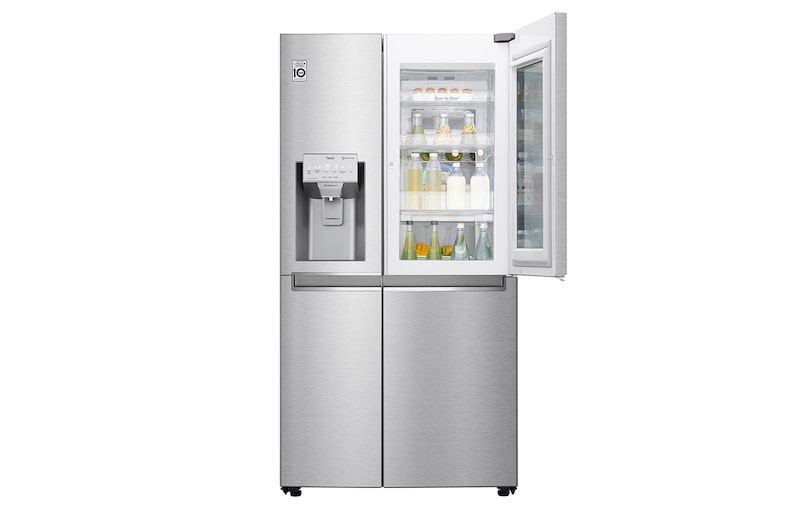 LG 625L InstaView Door in Door™ Side by Side (Noble Steel) - Energiklass E, Vatten/is med röranslutning, Smart Diagnosis™ med Wi-Fi, GSX960NECE