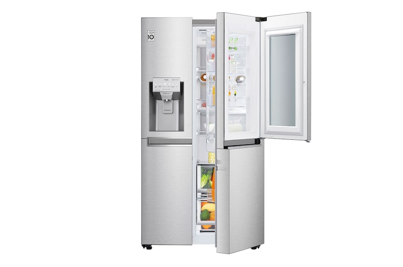 LG 625L InstaView Door in Door™ Side by Side (Noble Steel) - Energiklass E, Vatten/is med röranslutning, Smart Diagnosis™ med Wi-Fi, GSX960NECE