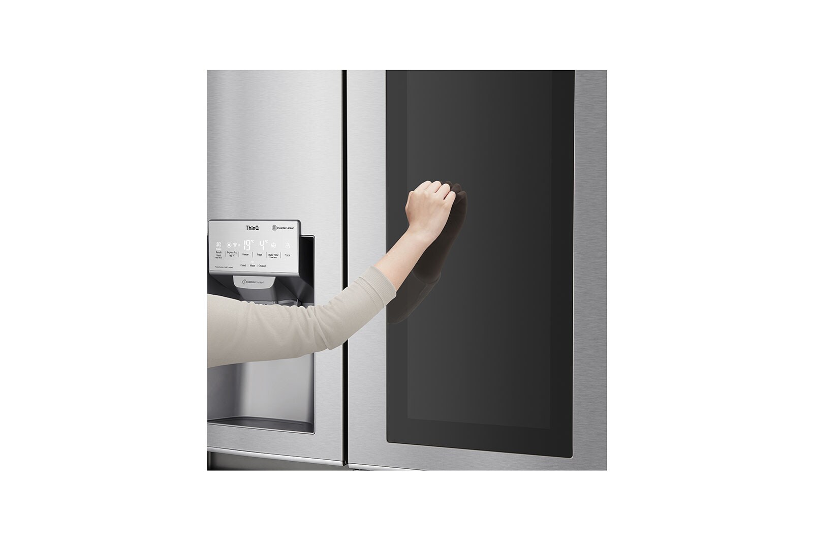 LG 625L InstaView Door in Door™ Side by Side (Noble Steel) - Energiklass E, Vatten/is med röranslutning, Smart Diagnosis™ med Wi-Fi, GSX960NECE