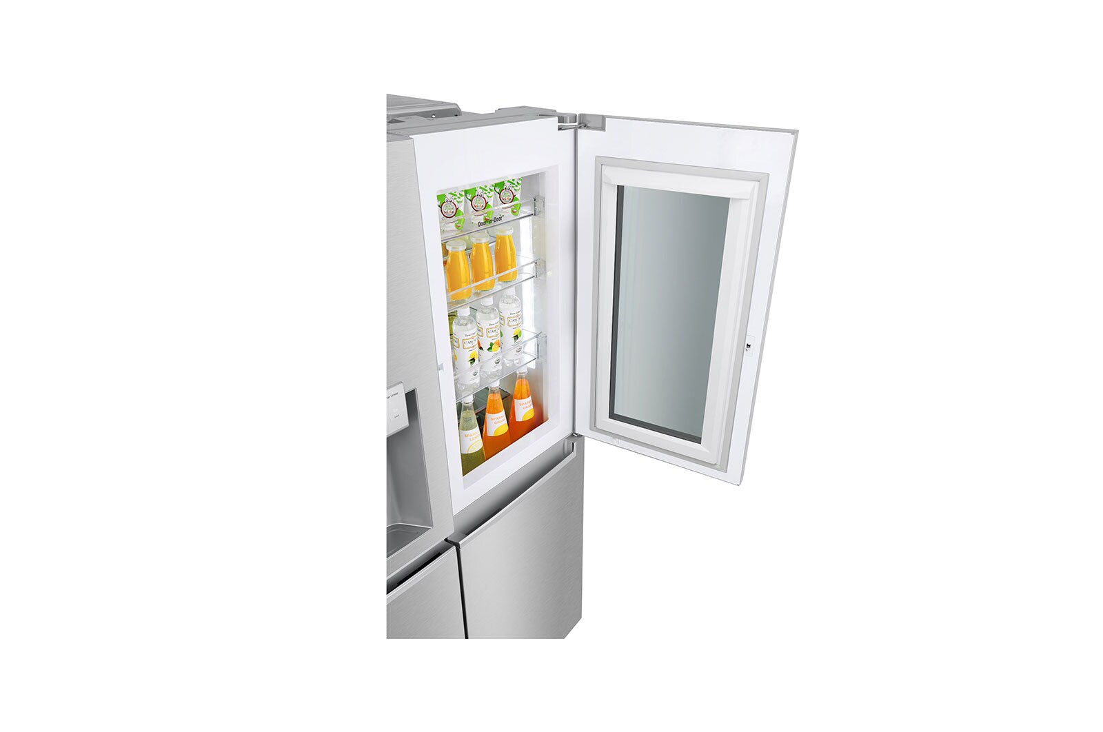 LG 625L InstaView Door in Door™ Side by Side (Noble Steel) - Energiklass E, Vatten/is med röranslutning, Smart Diagnosis™ med Wi-Fi, GSX960NECE