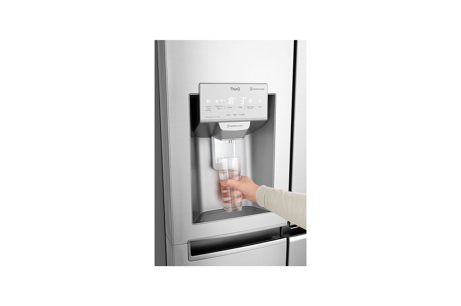LG 625L InstaView Door in Door™ Side by Side (Noble Steel) - Energiklass E, Vatten/is med röranslutning, Smart Diagnosis™ med Wi-Fi, GSX960NECE