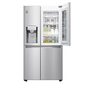 LG 625L InstaView Door in Door™ Side by Side (Noble Steel) - Energiklass E, Vatten/is med röranslutning, Smart Diagnosis™ med Wi-Fi, GSX960NECE