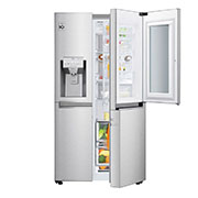 LG 625L InstaView Door in Door™ Side by Side (Noble Steel) - Energiklass E, Vatten/is med röranslutning, Smart Diagnosis™ med Wi-Fi, GSX960NECE