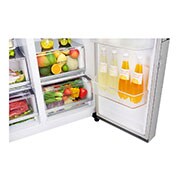 LG 625L InstaView Door in Door™ Side by Side (Noble Steel) - Energiklass E, Vatten/is med röranslutning, Smart Diagnosis™ med Wi-Fi, GSX960NECE