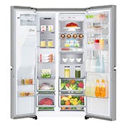 LG 625L InstaView Door in Door™ Side by Side (Noble Steel) - Energiklass E, Vatten/is med röranslutning, Smart Diagnosis™ med Wi-Fi, GSX960NECE