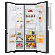LG 625L InstaView Door in Door™ Side by Side (Matte Black) - Energiklass F, Vatten/is via röranslutning, Smart Diagnosis™ med Wi-Fi, GSX960MCVZ