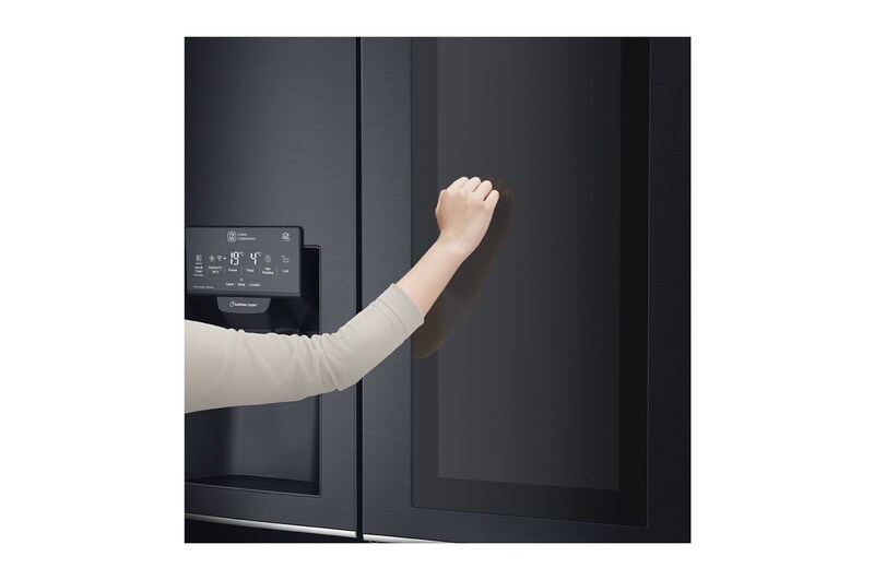 LG 625L InstaView Door in Door™ Side by Side (Matte Black) - Energiklass F, Vatten/is utan röranslutning, Smart Diagnosis™ med Wi-Fi, GSX961MCCZ