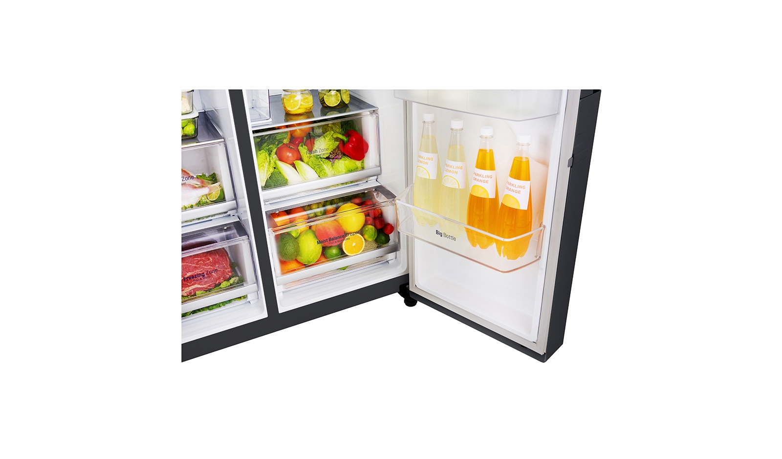 LG 625L InstaView Door in Door™ Side by Side (Matte Black) - Energiklass F, Vatten/is utan röranslutning, Smart Diagnosis™ med Wi-Fi, GSX961MTAZ