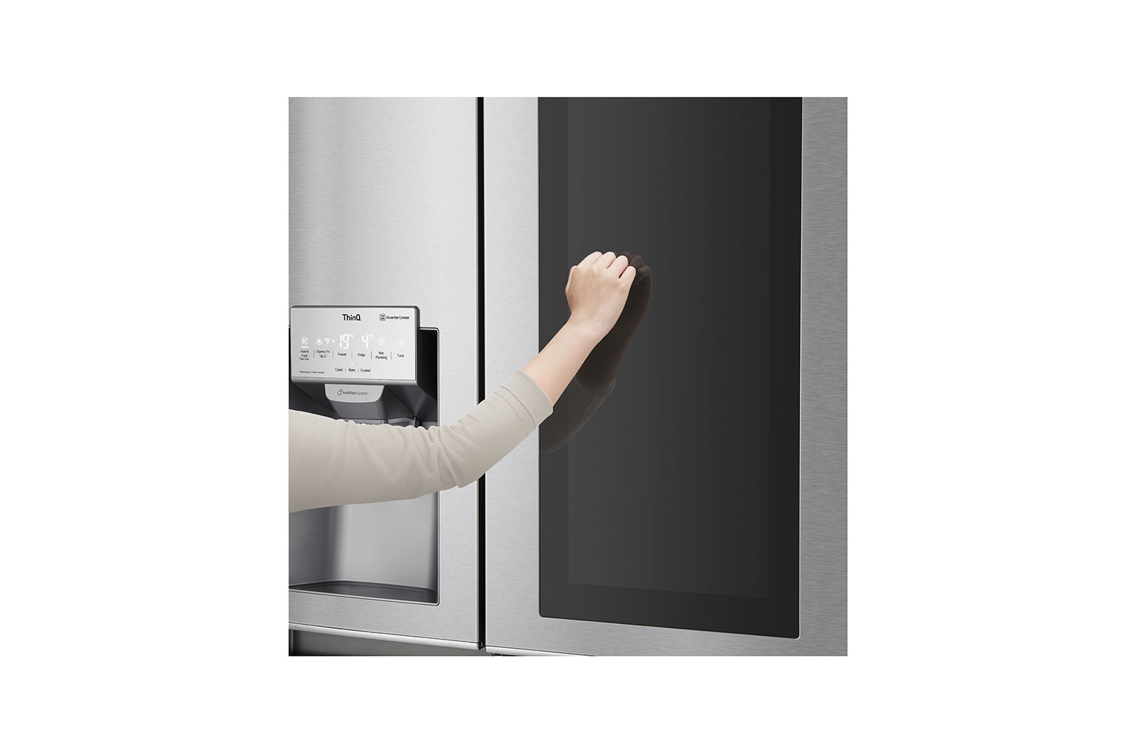 LG 625L InstaView Door in Door™ Side by Side (Noble Steel) - Energiklass E, Vatten/is utan röranslutning, Smart Diagnosis™ med Wi-Fi, GSX961NECE