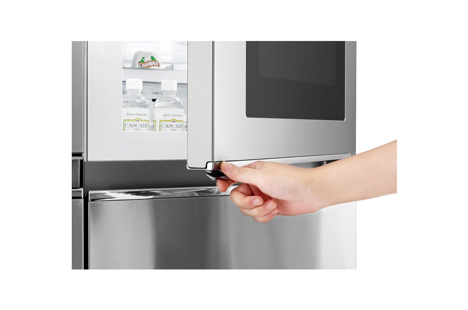 LG 625L InstaView Door in Door™ Side by Side (Noble Steel) - Energiklass E, Vatten/is utan röranslutning, Smart Diagnosis™ med Wi-Fi, GSX961NECE