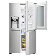 LG 625L InstaView Door in Door™ Side by Side (Noble Steel) - Energiklass F, Vatten/is utan röranslutning, Smart Diagnosis™ med Wi-Fi, GSX961NSCZ