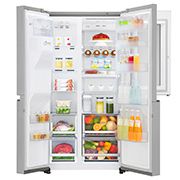 LG 625L InstaView Door in Door™ Side by Side (Noble Steel) - Energiklass F, Vatten/is utan röranslutning, Smart Diagnosis™ med Wi-Fi, GSX961NSCZ
