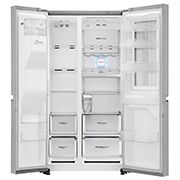 LG 625L InstaView Door in Door™ Side by Side (Noble Steel) - Energiklass F, Vatten/is utan röranslutning, Smart Diagnosis™ med Wi-Fi, GSX961NSCZ