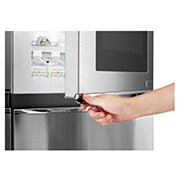 LG 625L InstaView Door in Door™ Side by Side (Noble Steel) - Energiklass F, Vatten/is utan röranslutning, Smart Diagnosis™ med Wi-Fi, GSX961NSCZ