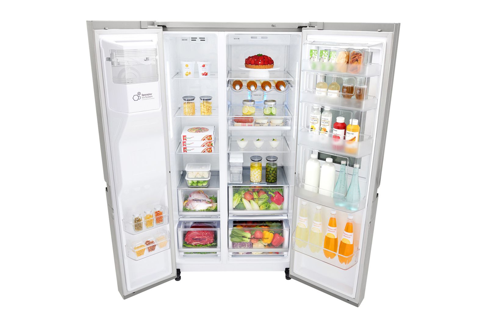 LG 625L InstaView Door in Door™ Side by Side (Noble Steel) - Energiklass F, Vatten/is utan röranslutning, Smart Diagnosis™ med Wi-Fi, GSX961NSCZ