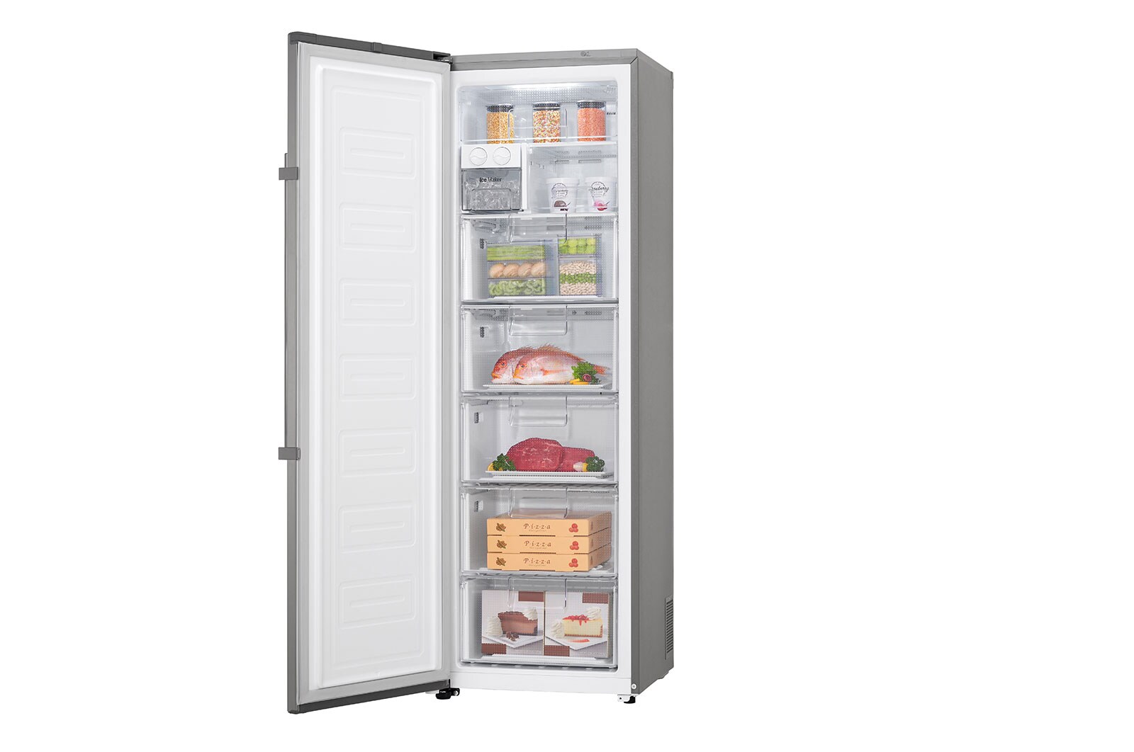 LG 323L Fristående frys (Shiny Steel) - Energiklass F, Total No Frost och Smart Diagnosis™ med Wi-Fi, KF5237PZJZ