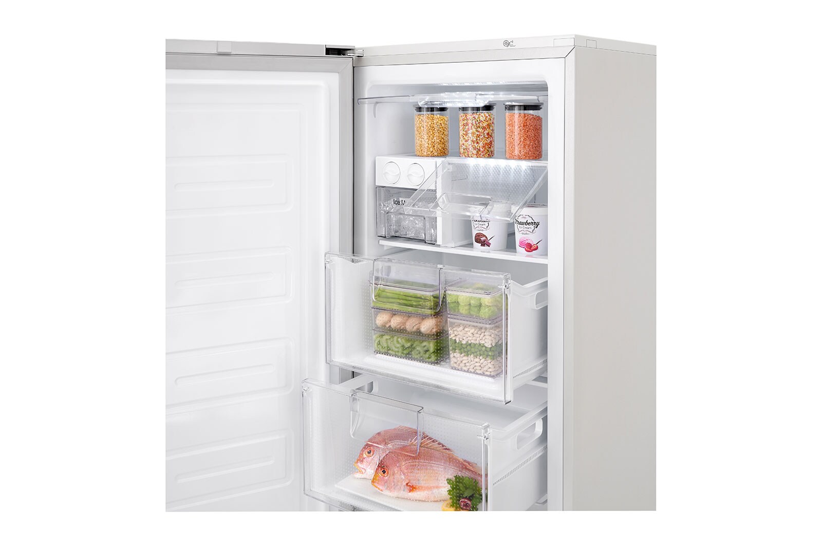 LG 323L Fristående frys (Vit) - Energiklass F, Total No Frost och Smart Diagnosis™ med Wi-Fi, KF5237SWJZ