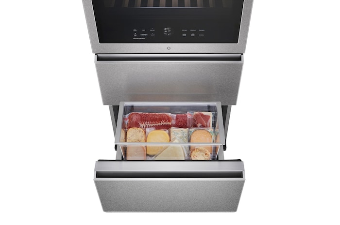 LG SIGNATURE - 420L InstaView Door in Door™ Wine Cellar (Noble Steel) - Energiklass E, 65 vinflaskor och Smart Diagnosis™ med Wi-Fi, LSR200W