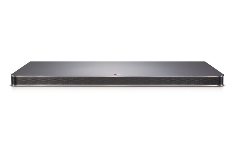 Vy framifrån av LG SoundPlate™ ger dig en förbättrad ljudupplevelse från din platt-TV i en diskret och slimmad design. På endast 35 mm får du ett fylligt och djupt 4.1-ljud med dubbla inbyggda subwoofers. Enkel att montera, antingen trådlöst eller med en enda kabel, får du ett komplett ljudsystem utan trassel. LAP341N