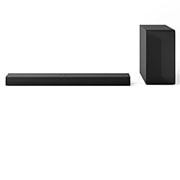 Vy framifrån av LG Soundbar S60T och subwoofer