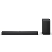 Vy framifrån av LG Soundbar NS70TY och subwoofer
