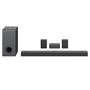 Sedd framifrån med subwoofer och bakre högtalare