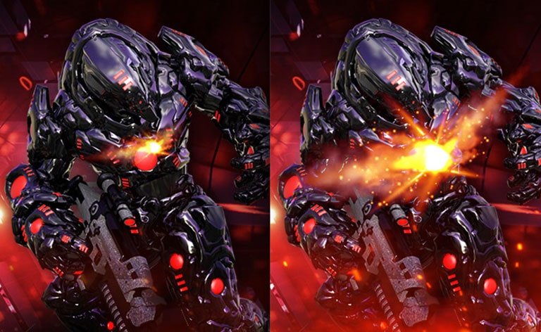 Med funktionen Dynamic Action Sync kan spelaren uppfatta kritiska ögonblick i realtid.
