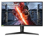 Vy framifrån av 27” UltraGear FHD IPS 1ms 240Hz G-Sync kompatibel HDR10 3-sidig praktiskt taget kantlös display 27GN750-B