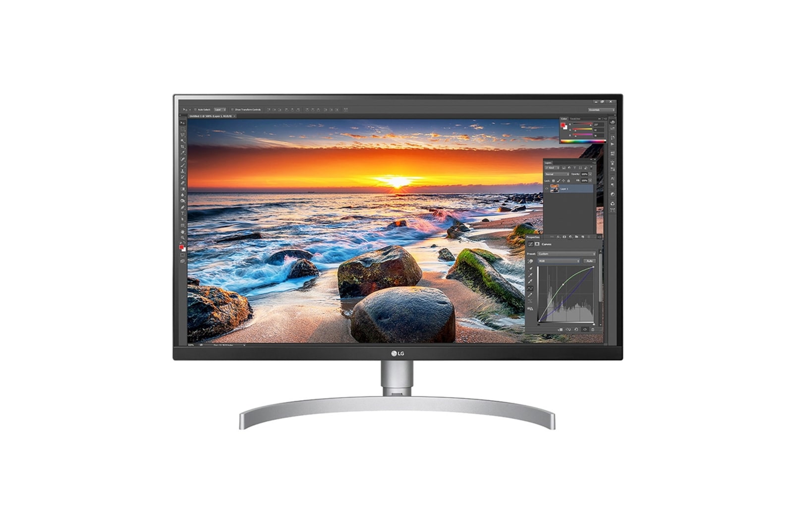 Vy framifrån av 27&#34; 4K UHD IPS LED Monitor 27UK850-W