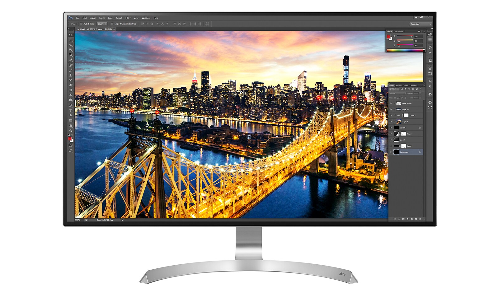 Vy framifrån av 31.5&#34; UHD 4K 4-Side Virtually Borderless Monitor 32UD89