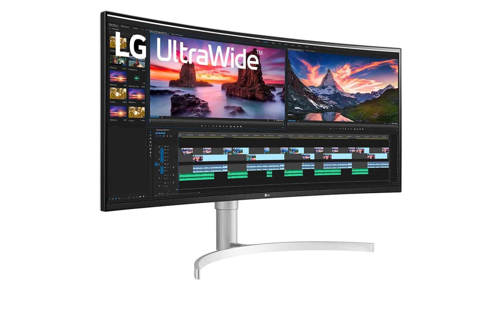 LG 38" UltraWide QHD välvd IPS-bildskärm med NVIDIA G-SYNC, 38WN95CP-W
