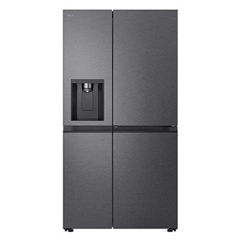 Vy framifrån av 641L Door in Door™ Side by Side (Matte Black), Energiklass E, Vatten/is utan röranslutning, Smart Diagnosis™ GSJC41EPPE