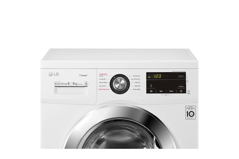 LG 8 kg / 5 kg Tvättmaskin/Torktumlare(Vit) - Steam, Energiklass E, AI DD™, Smart Diagnosis™, CM20T5S2E