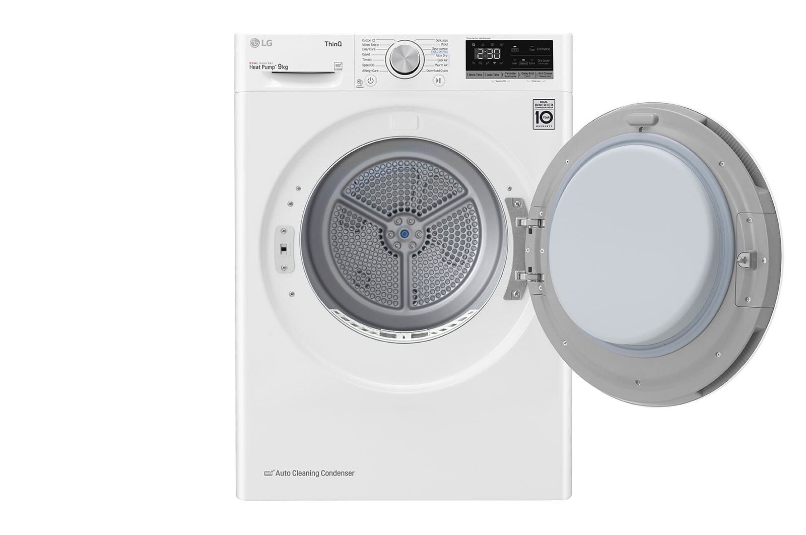 LG 9-kg DUAL Inverter Heat Pump™ -torktumlare med ™ Eco Hybrid™ och värmepumpsteknologi, F0RV309N1WD
