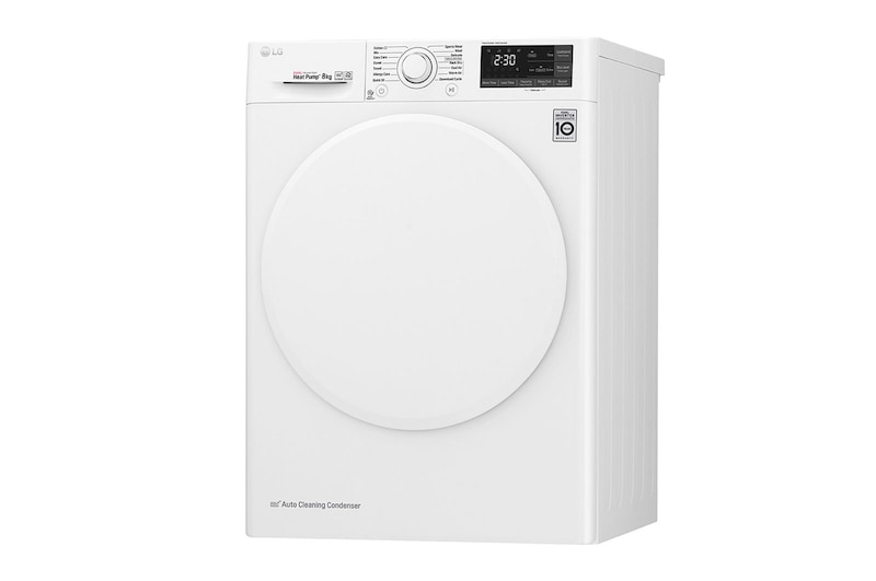 LG 8-kg DUAL Inverter Heat Pump™ -torktumlare med ™ Eco Hybrid™ och värmepumpsteknologi , FDRC308N0W9