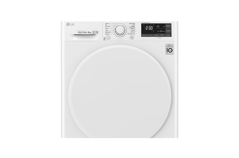 LG 8-kg DUAL Inverter Heat Pump™ -torktumlare med ™ Eco Hybrid™ och värmepumpsteknologi , FDRC308N0W9