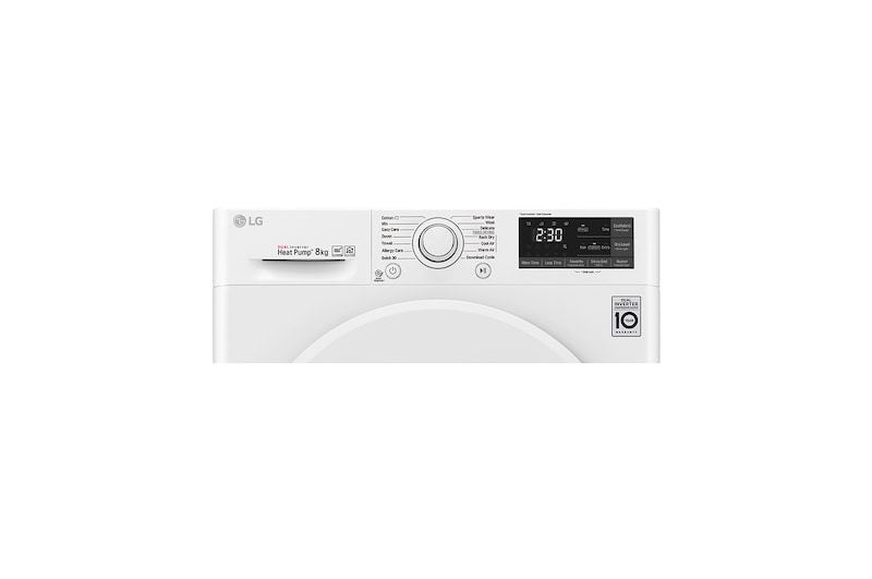 LG 8-kg DUAL Inverter Heat Pump™ -torktumlare med ™ Eco Hybrid™ och värmepumpsteknologi , FDRC308N0W9