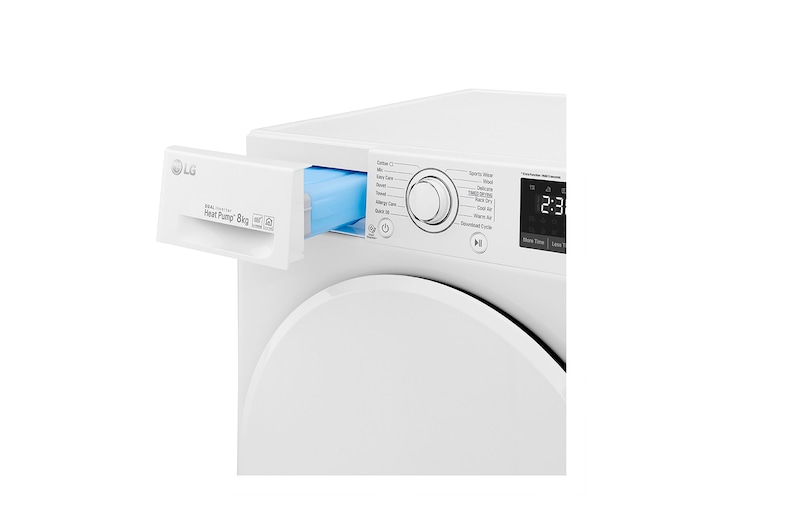 LG 8-kg DUAL Inverter Heat Pump™ -torktumlare med ™ Eco Hybrid™ och värmepumpsteknologi , FDRC308N0W9