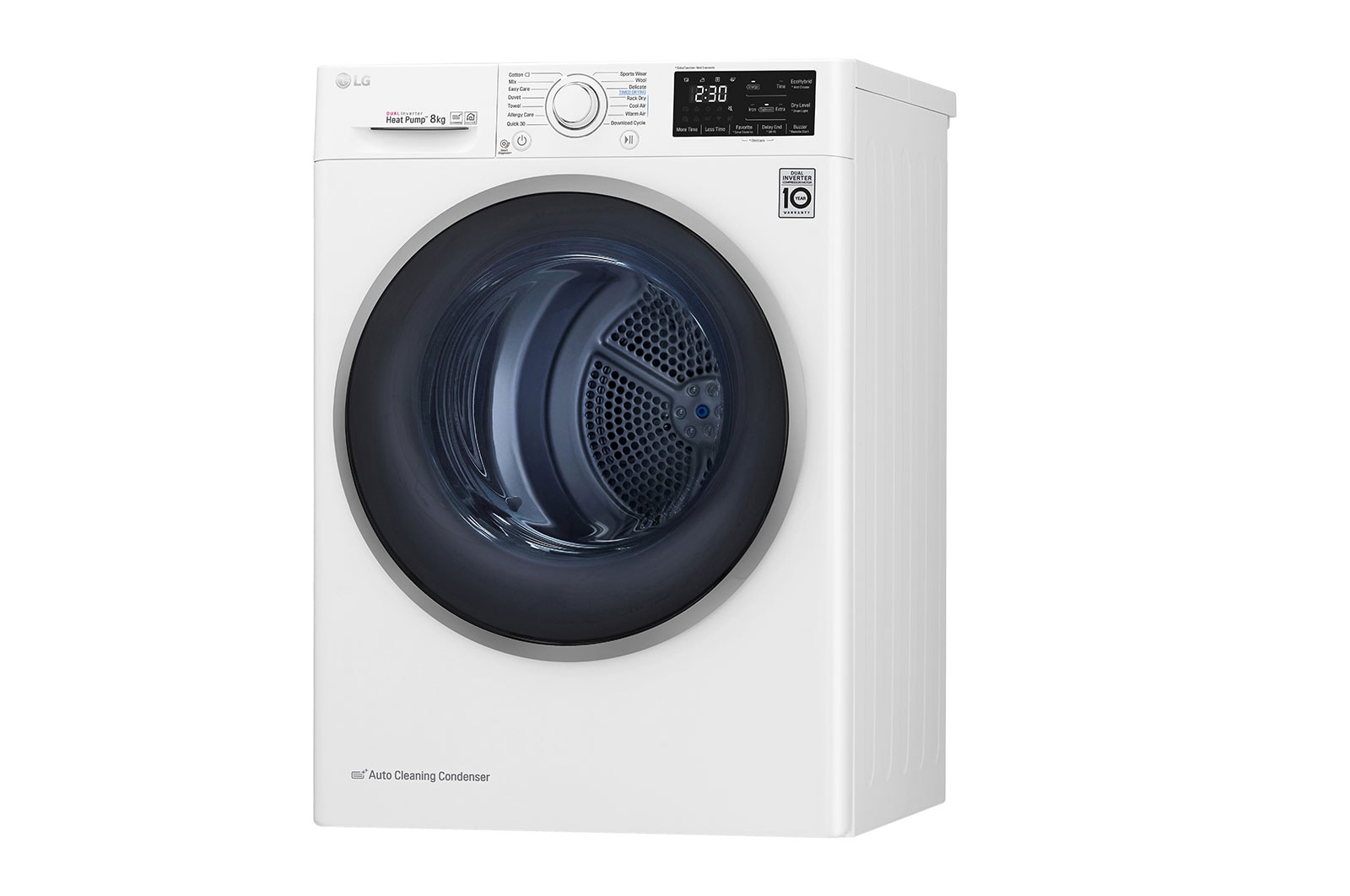 LG 8-kg DUAL Inverter Heat Pump™ -torktumlare med ™ Eco Hybrid™ och värmepumpsteknologi , FDRC308N1W9
