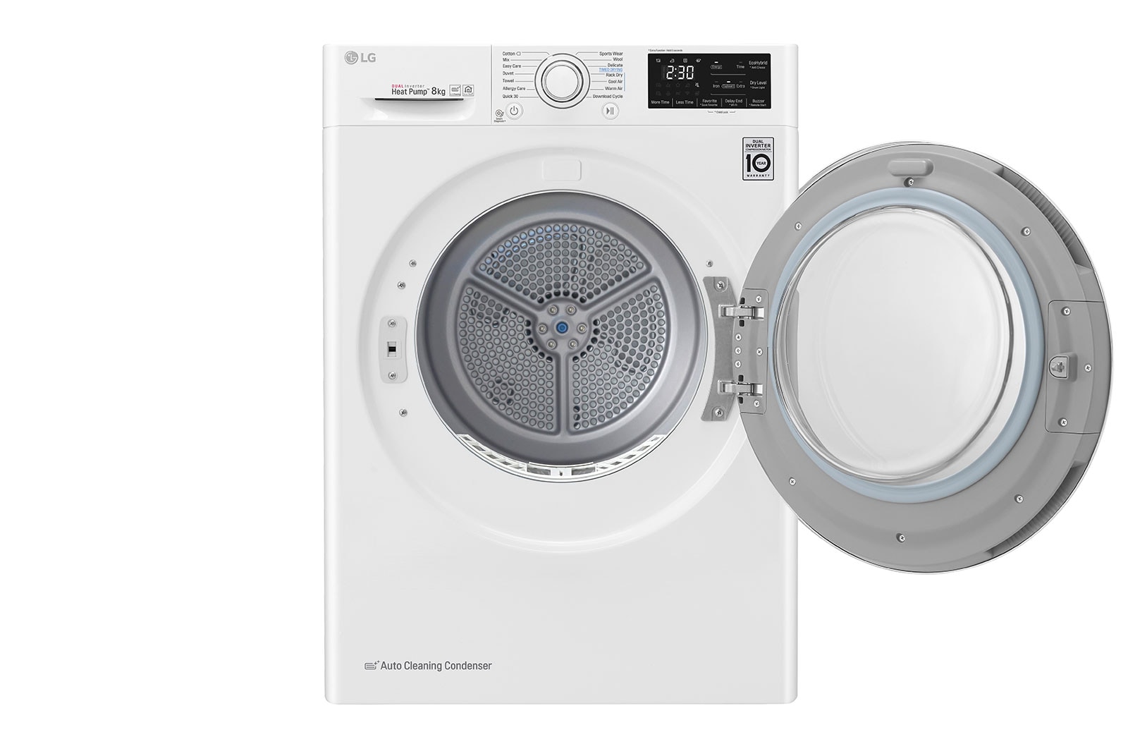 LG 8-kg DUAL Inverter Heat Pump™ -torktumlare med ™ Eco Hybrid™ och värmepumpsteknologi , FDRC308N1W9