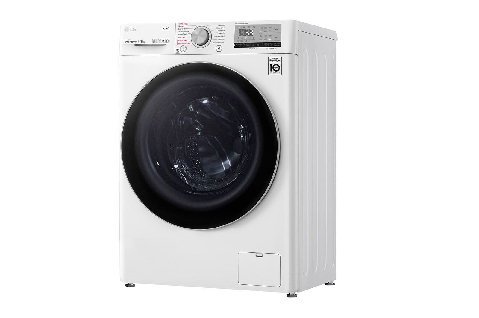 LG 9 kg / 6 kg Tvättmaskin/Torktumlare(Vit) - Energiklass E, Steam™, TurboWash™, Smart Diagnosis™, K4DV709H0W